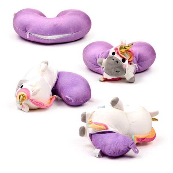 2-in-1 Swapseazzz Travel Pillow and Plush Toy - Astra the Unicorn Adoracorns - Image 2