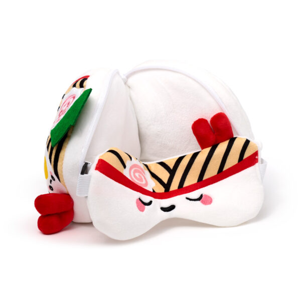 Relaxeazzz Travel Pillow & Eye Mask - Foodiemals Nori the Ramen Bowl - Image 3