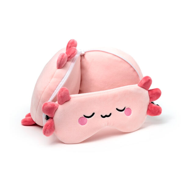 Relaxeazzz Travel Pillow & Eye Mask - Adoramals Maddie the Axolotl - Image 3