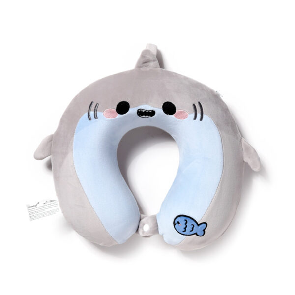 Relaxeazzz Plush Memory Foam Travel Pillow - Adoramals Archie the Shark - Image 2