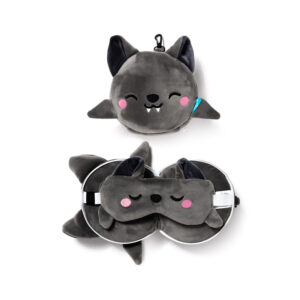 Relaxeazzz Travel Pillow & Eye Mask - Adoramals Dexter the Bat