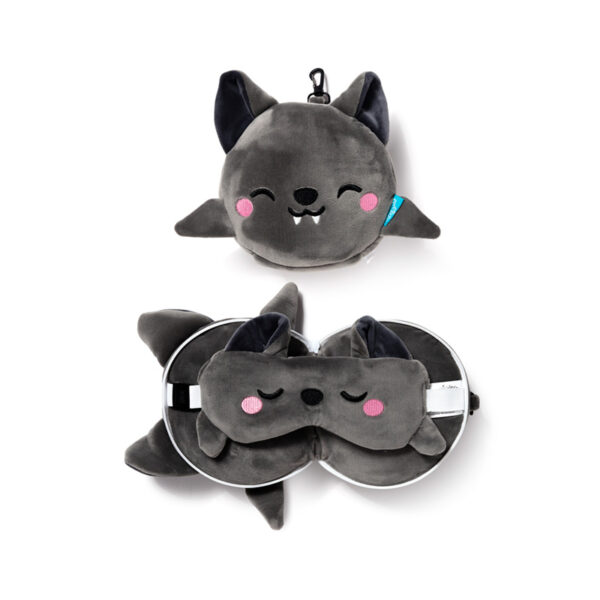 Relaxeazzz Travel Pillow & Eye Mask - Adoramals Dexter the Bat