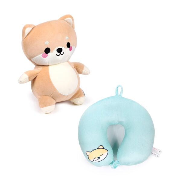 2-in-1 Swapseazzz Travel Pillow and Plush Toy - Adoramals Shuggs the Shiba Inu - Image 10