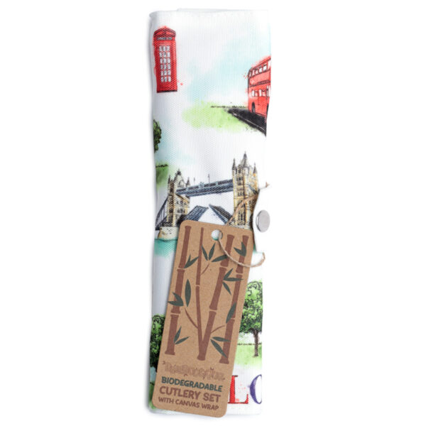 100% Natural Bamboo Cutlery 6 Piece Set - London Tour - Image 6