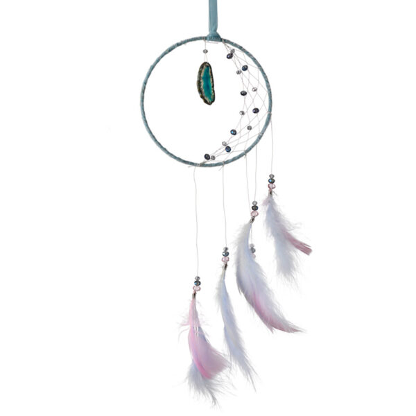 Dreamcatcher with Agate Charm - White Sickle Crescent Moon - Image 2