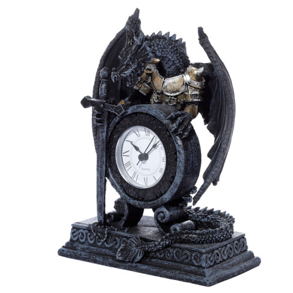 Gothic Armoured Dragon Mantle Clock - Image 2