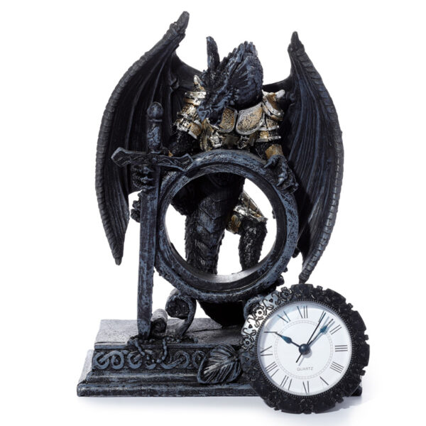 Gothic Armoured Dragon Mantle Clock - Image 6