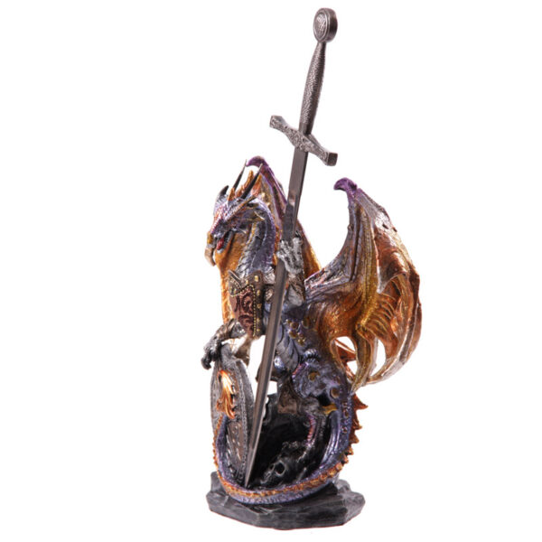 Fire Shield Dark Legends Dragon Figurine - Image 4
