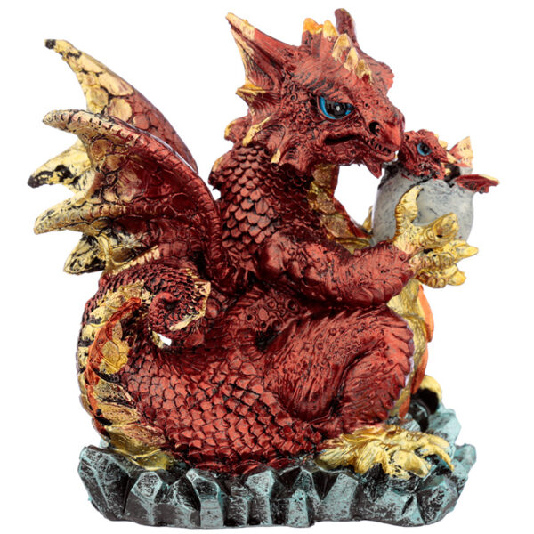 Mother and Hatching Baby Elements Dragon Figurine - Image 3