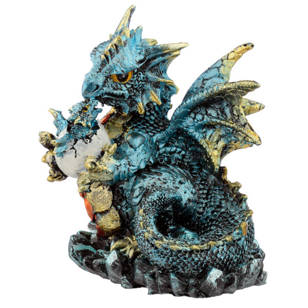 Mother and Hatching Baby Elements Dragon Figurine - Image 9