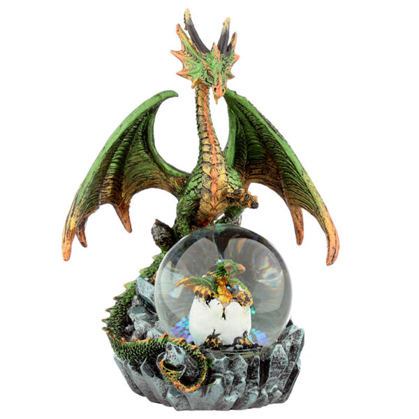 Crystal Orb Dark Legends Dragon Waterball Snow Globe - Image 2