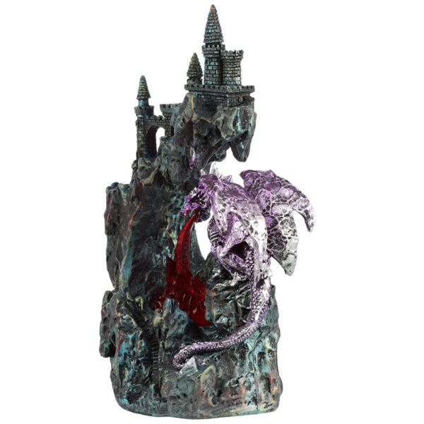 Fire Breather Cliff Top Castle LED Dark Legends Dragon Figurine - Image 3