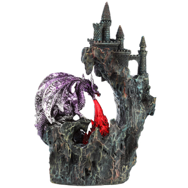 Fire Breather Cliff Top Castle LED Dark Legends Dragon Figurine - Image 4