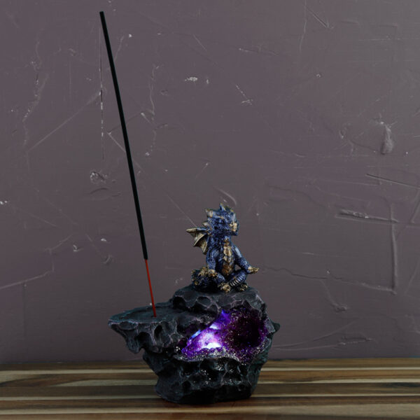 Elements Yoga Dragon LED Crystal Cave Ashcatcher Incense Stick Burner - Image 7