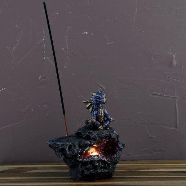 Elements Yoga Dragon LED Crystal Cave Ashcatcher Incense Stick Burner - Image 8