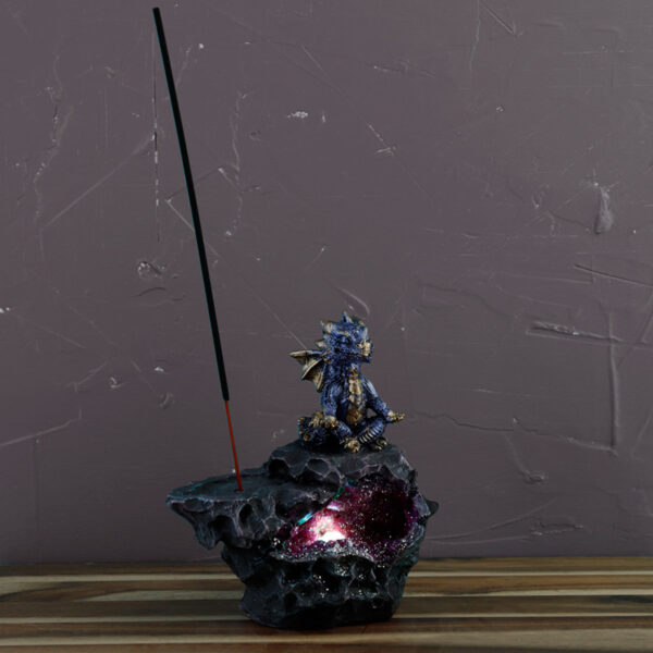 Elements Yoga Dragon LED Crystal Cave Ashcatcher Incense Stick Burner - Image 9