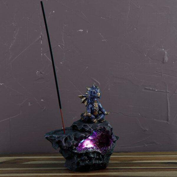 Elements Yoga Dragon LED Crystal Cave Ashcatcher Incense Stick Burner - Image 10