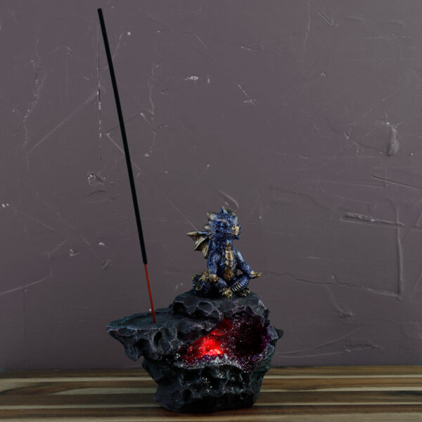Elements Yoga Dragon LED Crystal Cave Ashcatcher Incense Stick Burner - Image 11