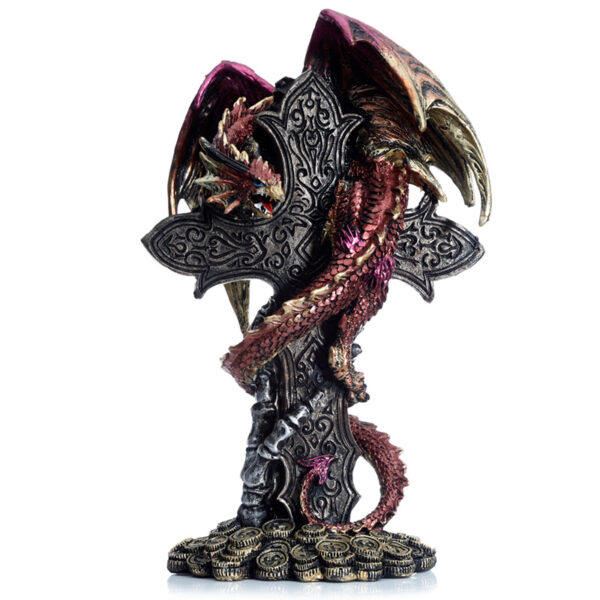 Dark Legends Celtic Cross Treasure Guardian Dragon - Image 2