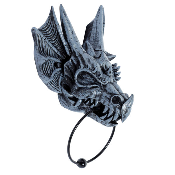 Shadows of Darkness Grey Stone Effect Dragon Skull Door Knocker - Image 2