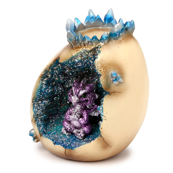 Tea Light Candle Holder - Elements Baby Dragon Crystal Egg Cave - Image 3