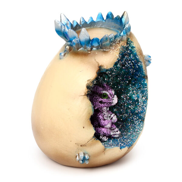 Tea Light Candle Holder - Elements Baby Dragon Crystal Egg Cave - Image 8