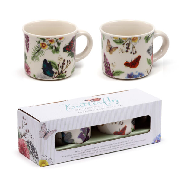 Set of 2 Porcelain Espresso Cups - Butterfly Meadows - Image 11