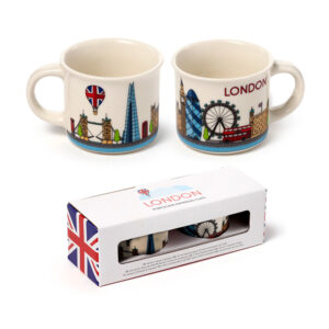 Set of 2 Porcelain Espresso Cups - London Icons London Skyline