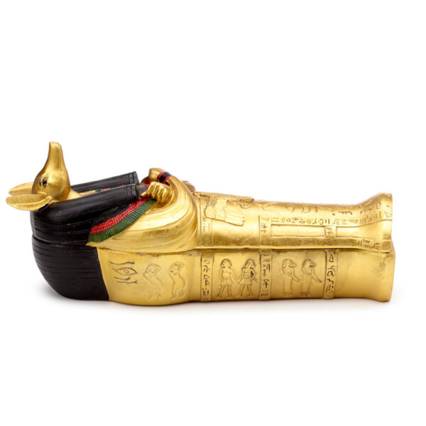 Decorative Gold Egyptian Anubis Sarcophagus Trinket Box - Image 6