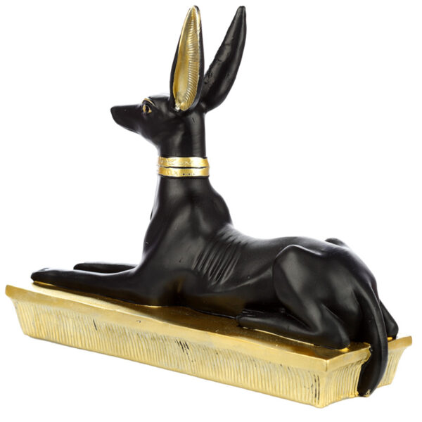 Decorative Gold and Black Egyptian Anubis Jackal Figurine - Image 4
