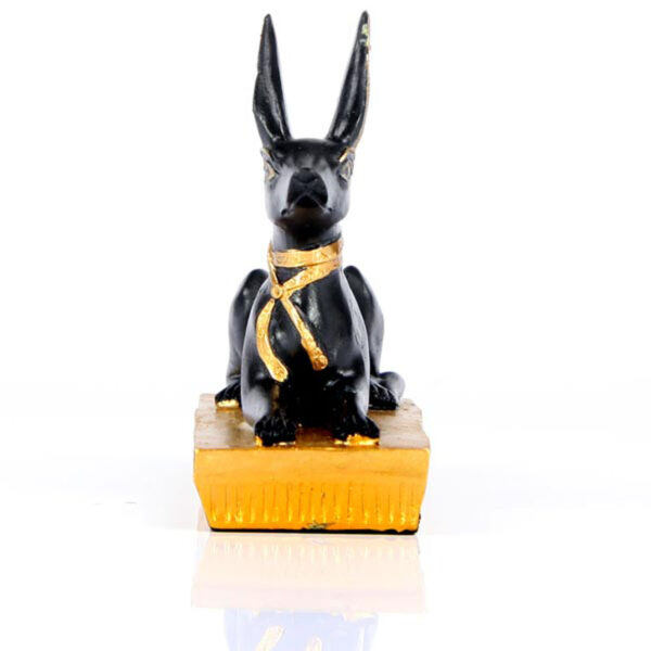 Gold and Black Egyptian Anubis Jackal Figurine - Image 2