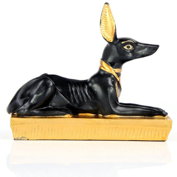 Gold and Black Egyptian Anubis Jackal Figurine - Image 3