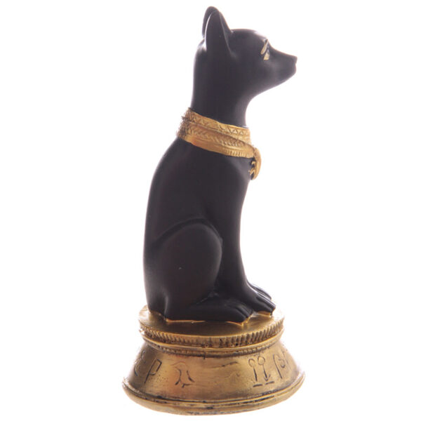 Decorative Small Black and Gold Bast Egyptian Figurine - Image 4
