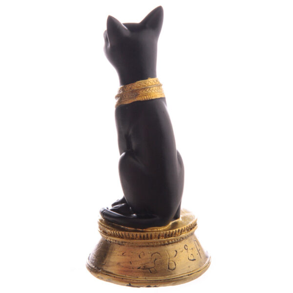 Decorative Small Black and Gold Bast Egyptian Figurine - Image 5
