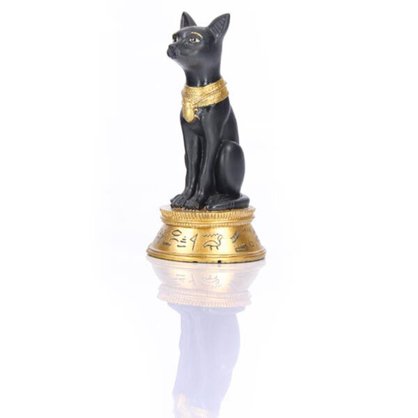 Decorative Small Black and Gold Bast Egyptian Figurine - Image 6