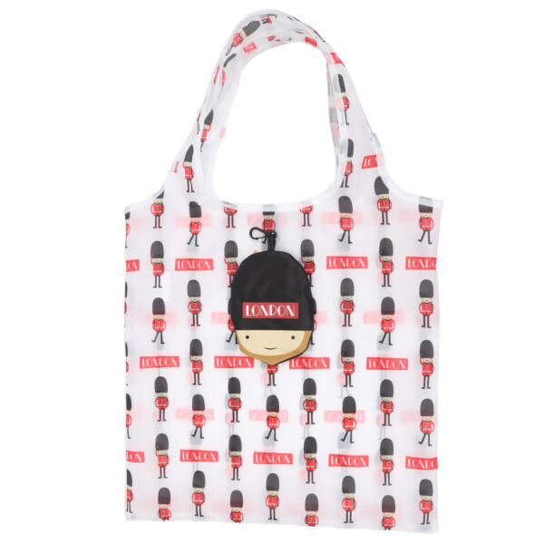 Handy Foldable Shopping Bag - London Souvenir Guardsman - Image 4