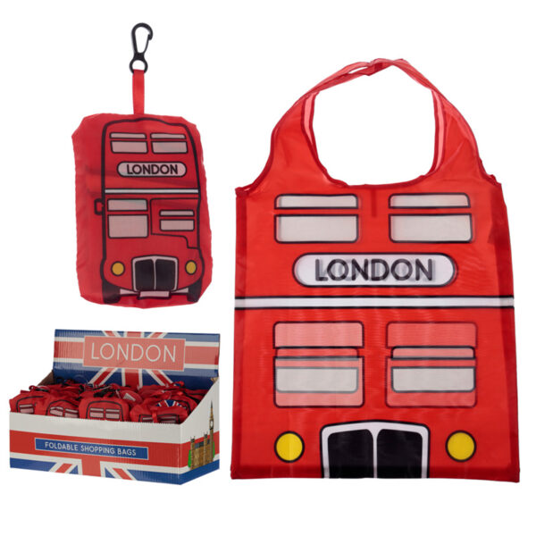 Handy Foldable Shopping Bag - London Icons London Bus - Image 5