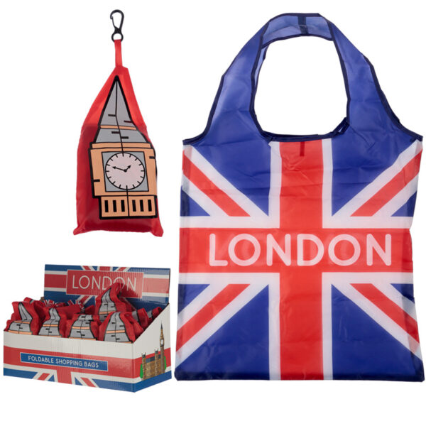 Handy Foldable Shopping Bag - London Icons Big Ben - Image 5