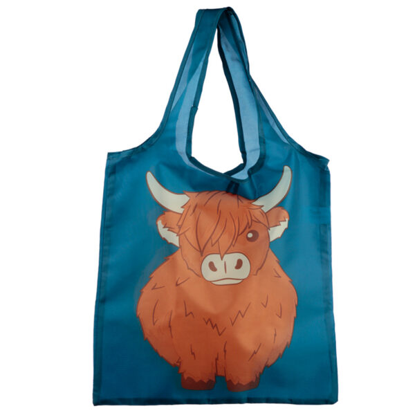Handy Foldable Shopping Bag - Highland Coo Cow - Image 2