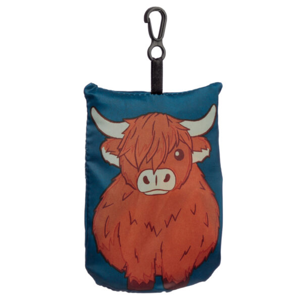 Handy Foldable Shopping Bag - Highland Coo Cow - Image 4
