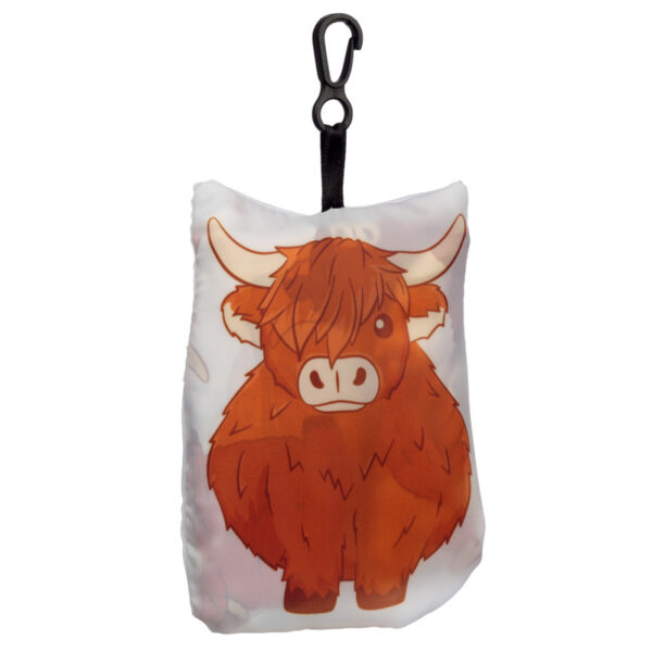 Handy Foldable Shopping Bag - Highland Coo Cow - Image 5