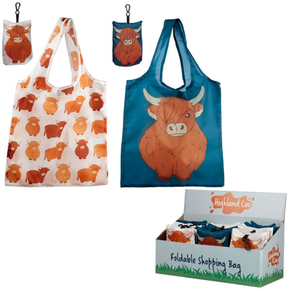 Handy Foldable Shopping Bag - Highland Coo Cow - Image 7