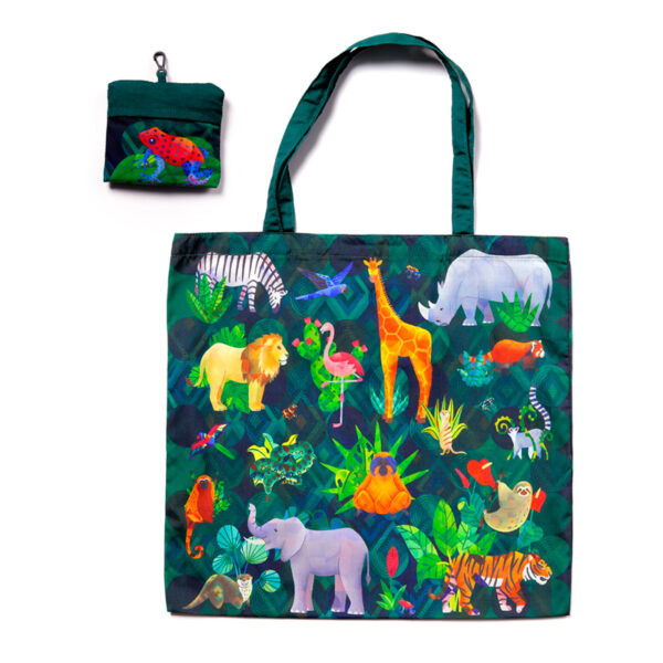 Handy Foldable RPET Shopping Bag - Animal Kingdom - Image 2