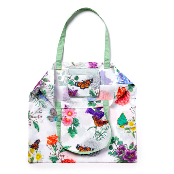 Handy Foldable RPET Shopping Bag - Butterfly Meadows - Image 5