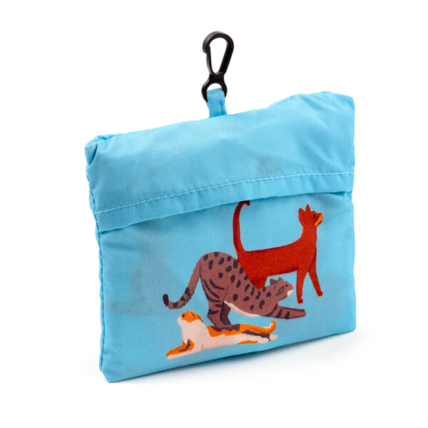 Handy Foldable RPET Shopping Bag - Feline Fine Cats - Image 3