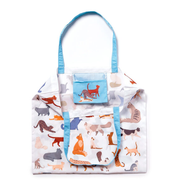 Handy Foldable RPET Shopping Bag - Feline Fine Cats - Image 5