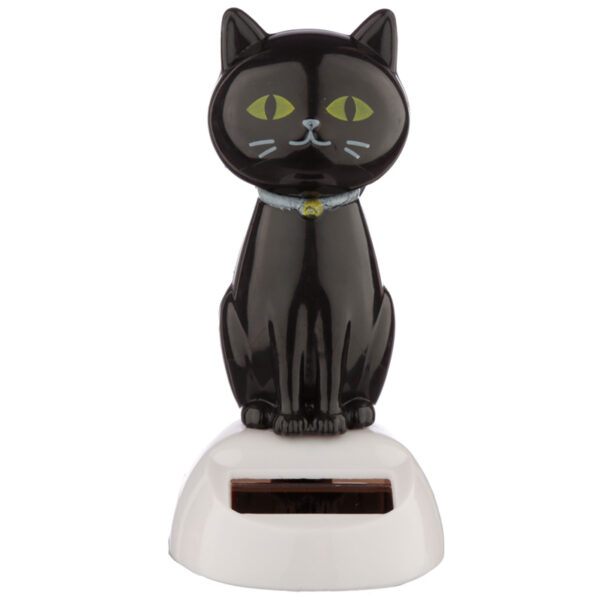 Collectable Lucky Black Cat Solar Powered Pal - Image 2