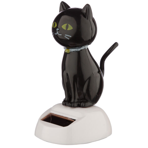 Collectable Lucky Black Cat Solar Powered Pal - Image 3