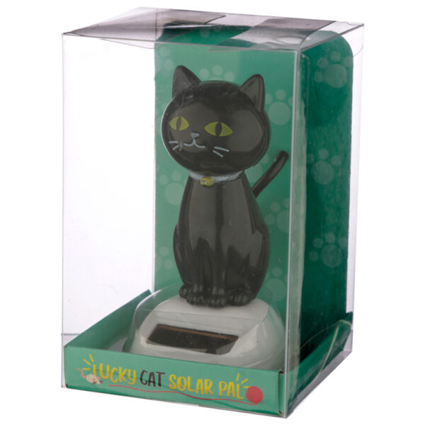 Collectable Lucky Black Cat Solar Powered Pal - Image 8