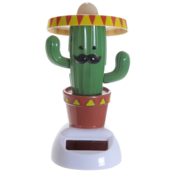 Fun Collectable Cactus wearing Sombrero Solar Powered Pal - Image 2